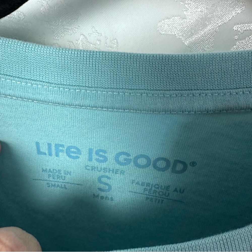 Life Is Good Blue Short Sleeve Tee with Beach Graphic - Picture 3 of 6